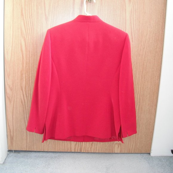 Kasper ASL Women's RED Blazer Jacket Polyester Size 12 Petite Longs Sleeve - Picture 5 of 14